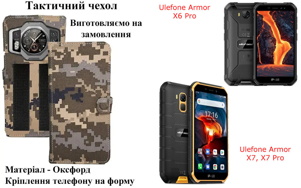 Тактический чехол для Samsung Galaxy A13, Galaxy A14, крепится к снаряжению на липучке Киев - изображение 1
