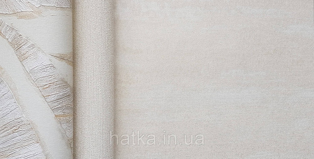 Шпалери вінілові на флізеліновій основі Rasch Ascona 1.06х10 метрові абстракція хвилі смуги бежеві срібло Київ - фото 2