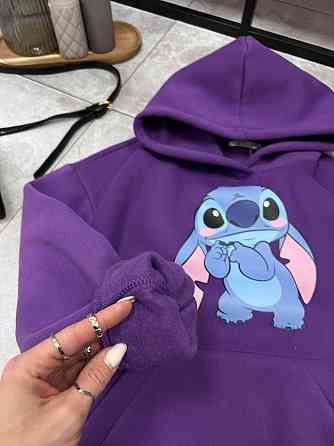 Женское уютное теплое худи оверсайз с милым принтом трехнитка Тедди + трехнитка с начесом пенье Одесса