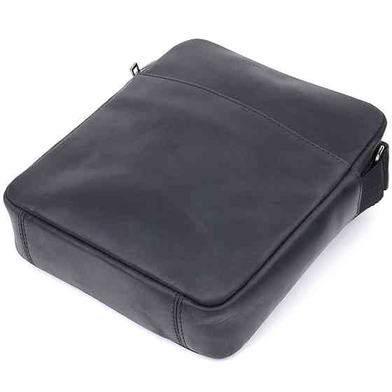 Мужская сумка через плечо из матовой натуральной кожи Shvigel 22848 Черная Киев