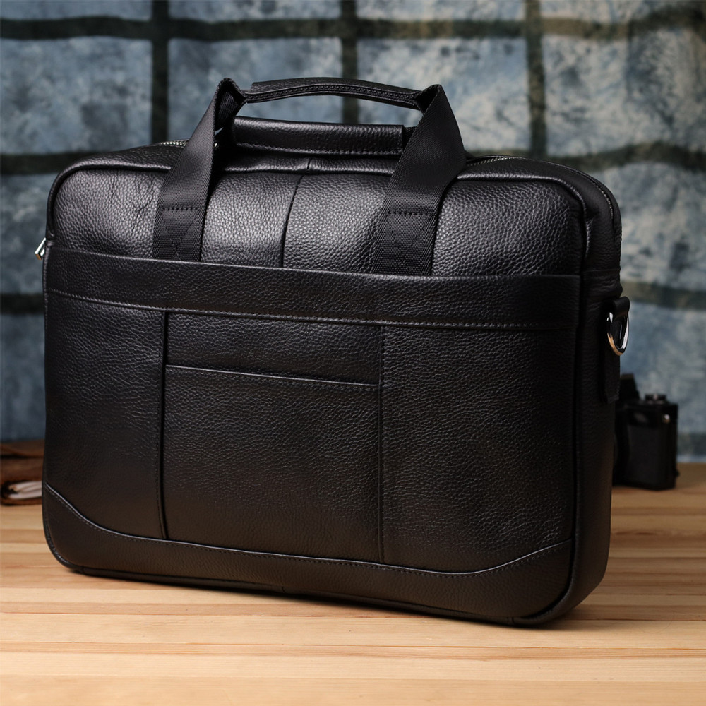 Діловий портфель для чоловіків із натуральної шкіри Vintage 23039 Чорний Київ - фото 9