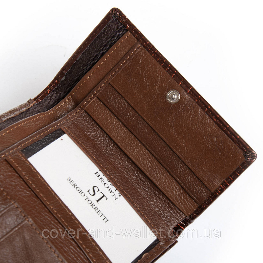 Маленький жіночий гаманець у лаковій шкірі коричневого кольору ST Київ - фото 6