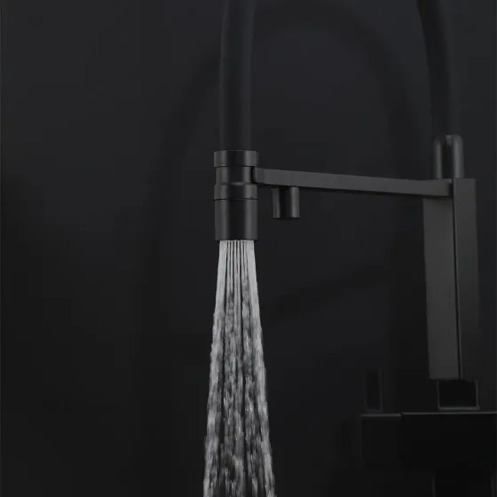 Смеситель для кухни с подключением к фильтру GAPPO G4395-56 с гибким изливом, черный Киев