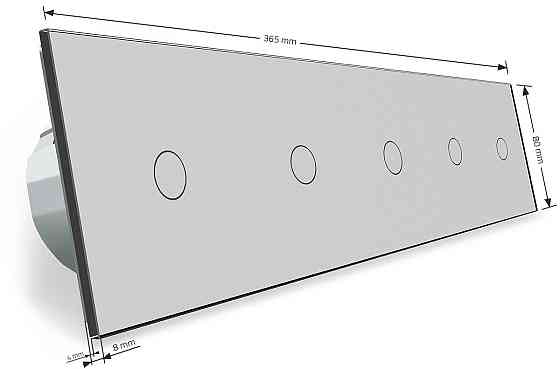 Розумний сенсорний ZigBee вимикач 5 сенсорів (1-1-1-1-1) Livolo сірий скло (VL-C705Z-15) Коломыя