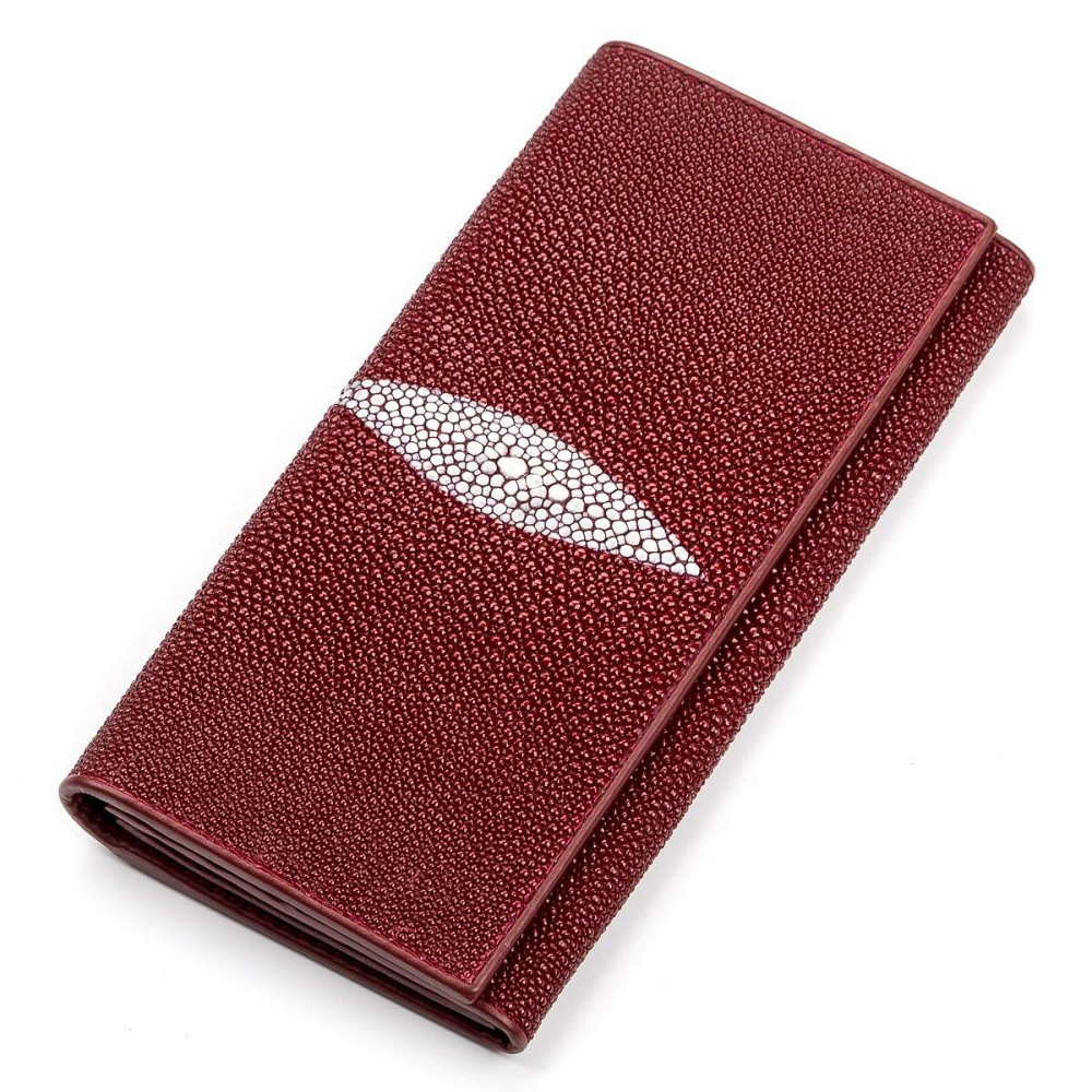 Кошелек женский STINGRAY LEATHER 18097 из натуральной кожи морского ската Бордовый Киев - изображение 1