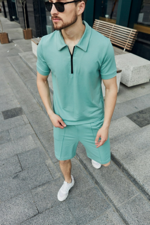 Комплект мужской футболка шорты Бирюзовый M Харьков