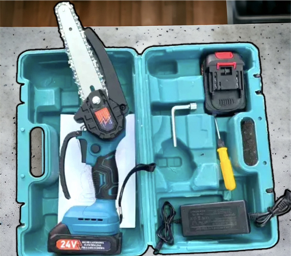 Top! Акумуляторна 6" Ланцюгова пилка для обрізання дерев з 2 акумуляторами в кейсі 8169 Одеса - фото 7