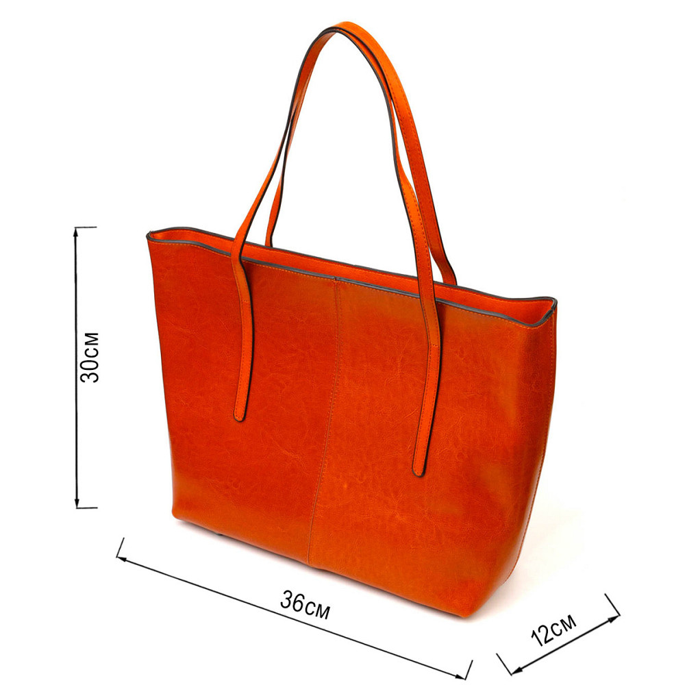 Жіноча шкіряна сумка шопер для міста покупок та роботи Vintage 22096 Руда Київ - фото 13