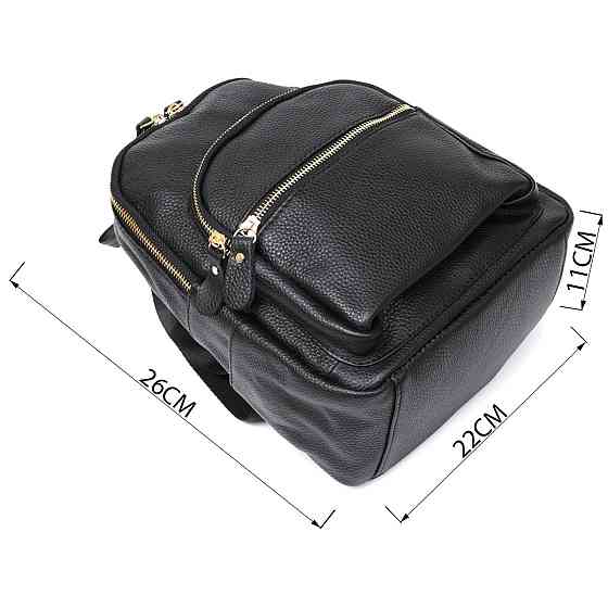 Кожаный стильный женский рюкзак Vintage 20676 Черный Киев