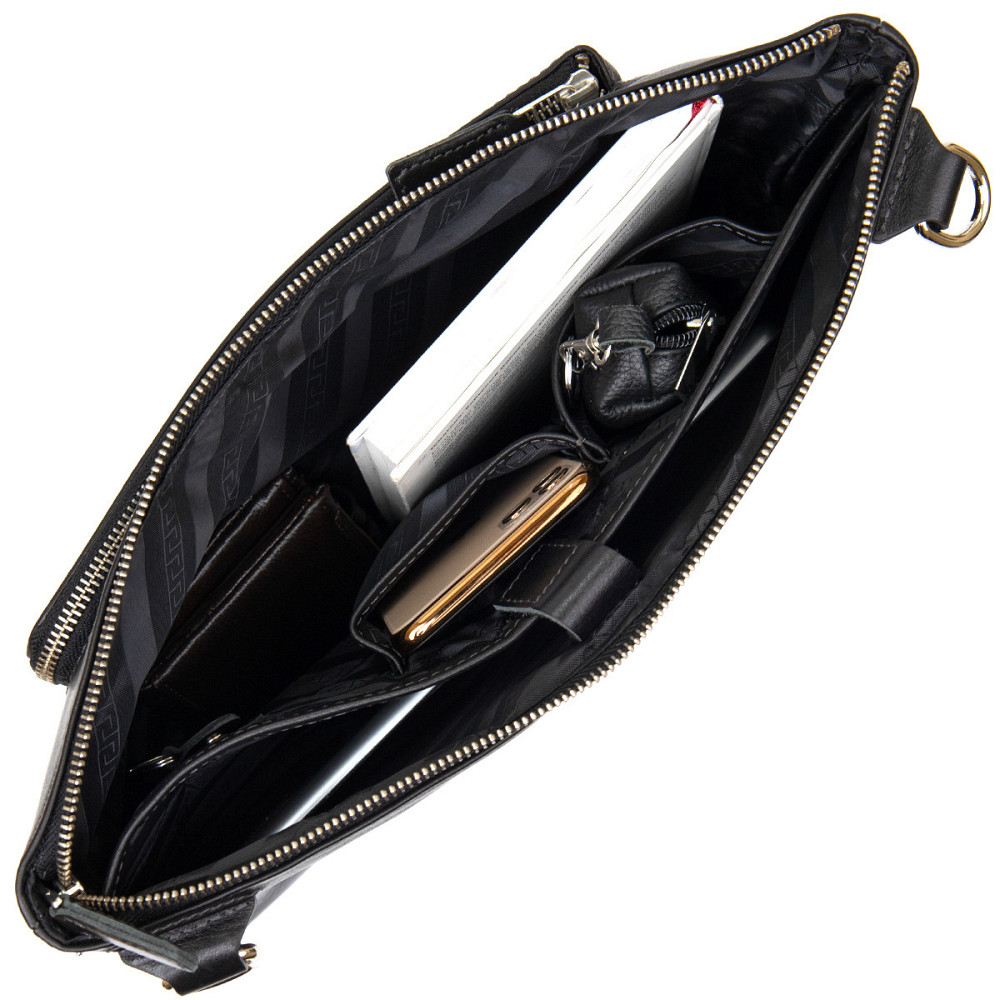 Кожаная мужская сумка для ноутбука GRANDE PELLE 11437 Черный Киев - изображение 7