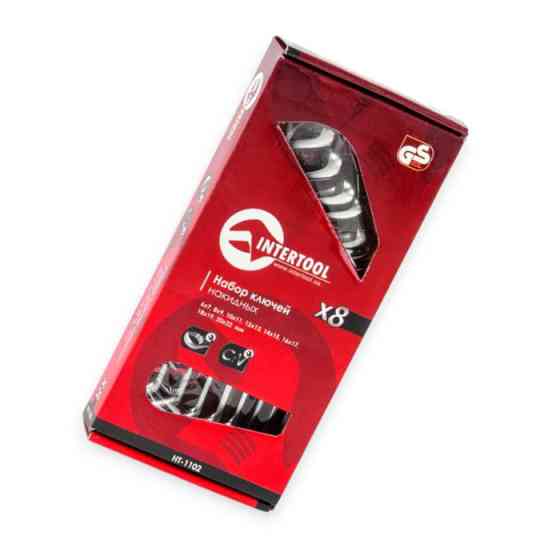 Набор ключей накидных изогнутых 6-22 мм 8 шт (планшет) CrV Мукачево