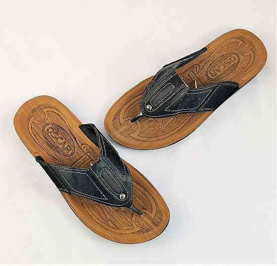 Мужские Шлёпанцы Тапочки Сланцы Вьетнамки Черные (размеры: 42,43) Днепр