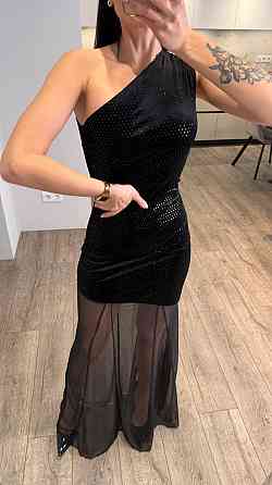 Жіноча елегантна святкова максі сукня  з оксамиту з блискітками + сітка Одеса