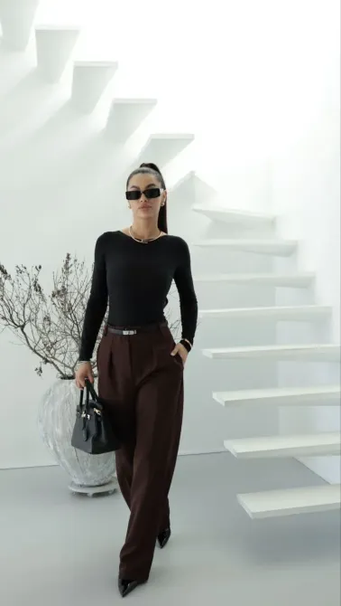 Жіночі брюки палаццо з високою талією, класичні широкі брюки Одеса - фото 16