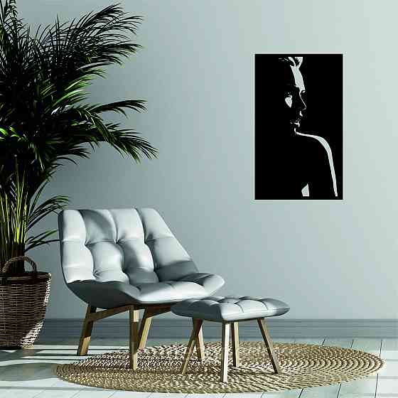 Декоративное настенное Панно «Девушка» Декор на стену 110*66 см, Черный Киев