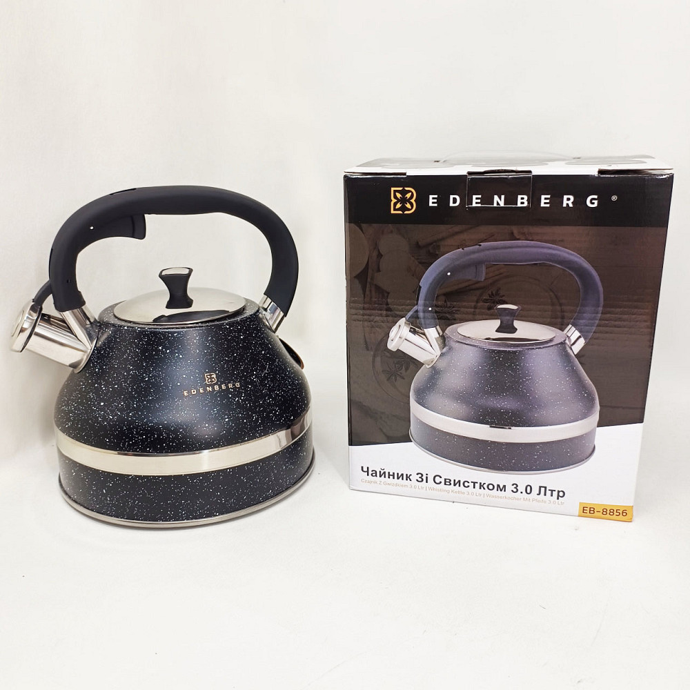 Нержавіючі чайники зі свистком Edenberg EB-8856 3л, Чайник металевий зі свистком, Чайник на кухню 3 л TQ-52 Львів - фото 3