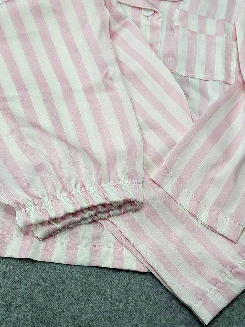 Детская пижамка из сатина Розовый Полоска 134-140 Харьков - изображение 4