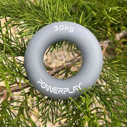 Эспандер кистевой силиконовый PowerPlay PP-4324 Hand Grip Ring X-Hard 30 кг. Серый Киев
