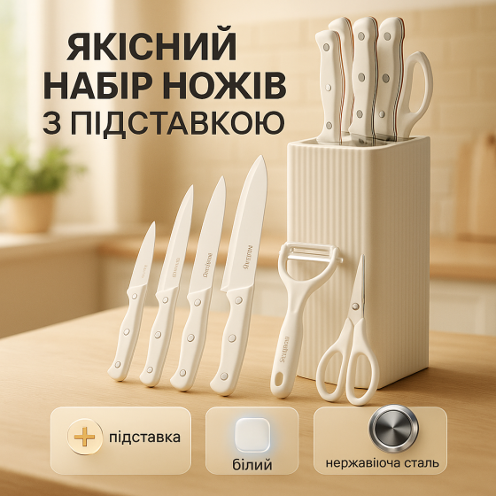 Кухонний ніж зі сталі нержавіючої, Набір ножів зі стильним дизайном, Набір литих ножів для кухні DG-36 Львів
