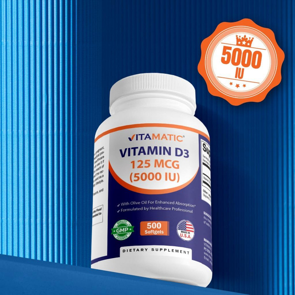 Vitamin D3, 125 mcg (5,000 IU), 500 Softgels Луцьк - фото 5