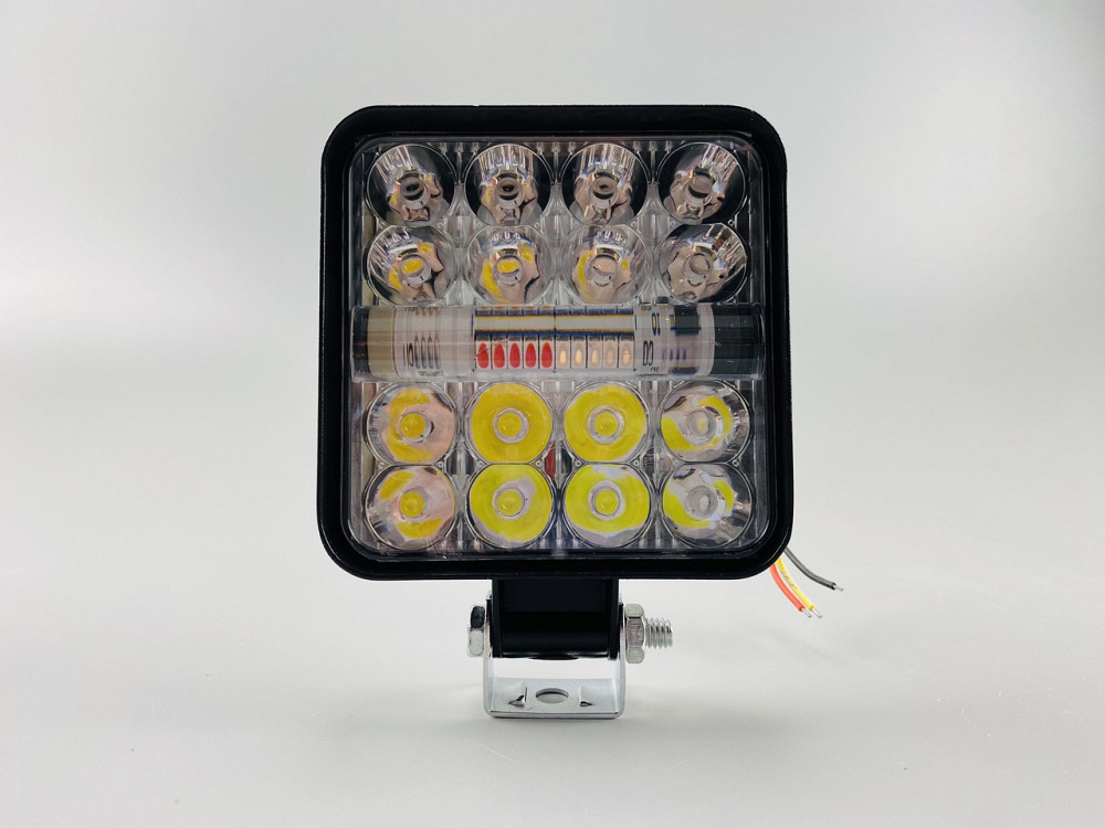 Фара LED квадратна 48W 6000K (26 діодів) багатофункціональна біле світло (верх + низ) + червоне світло (центр) + синє світло (цент Мукачево - фото 1