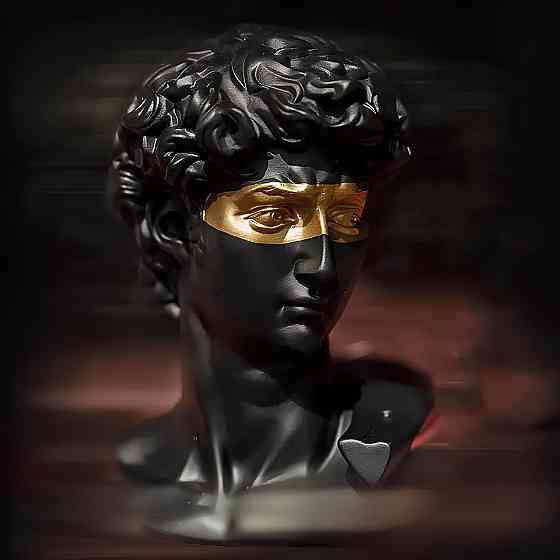 Скульптура бюст Давида RESTEQ черного цвета. Фигурка для интерьера Давид 15 см. Декор бюст Давид (Микеланджело) Киев