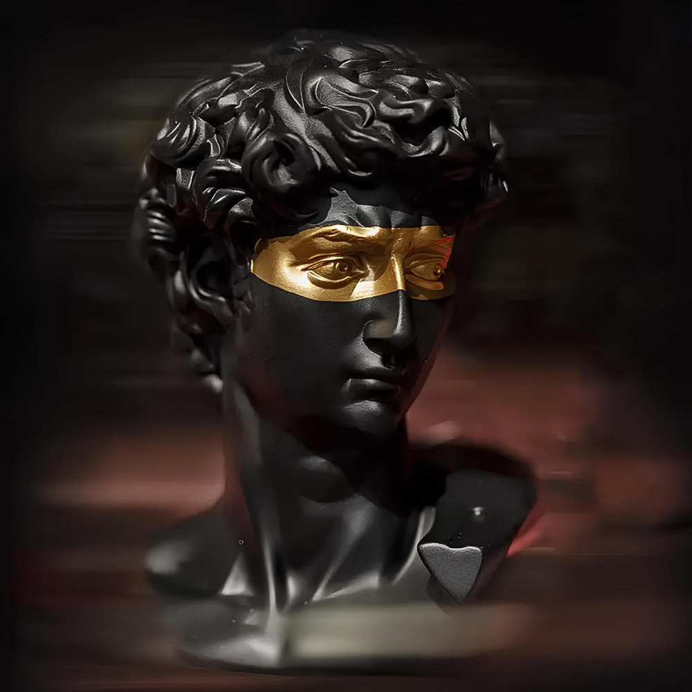 Скульптура погруддя Давида RESTEQ чорного кольору. Фігурка для інтер`єру Давид 15 см (Мікеланджело) Київ - фото 6