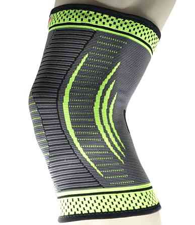 Компресійний наколінник MadMax MFA-284 3D Compressive knee support Dark grey/Neon green S Каменское