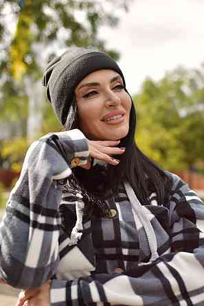 Женская зимняя шапка на флисе Черный Киев