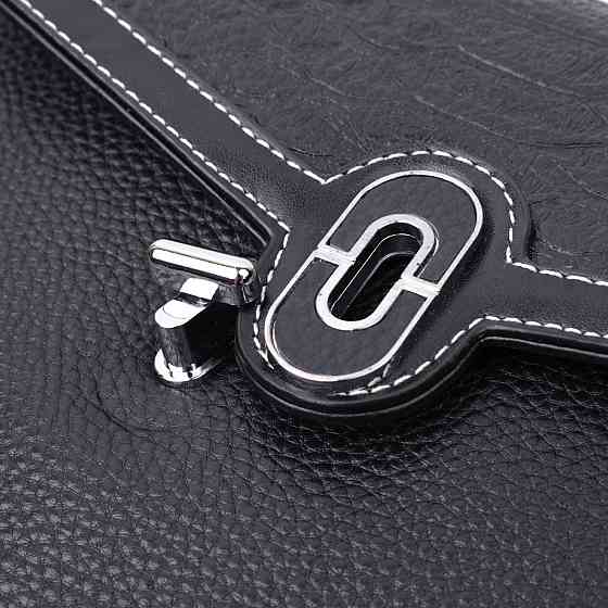 Елегантна сумка жіноча з фактурним клапаном з натуральної шкіри Чорна (Vintage) Київ