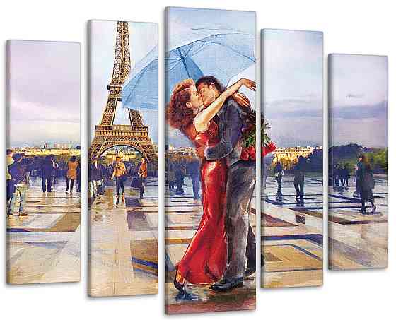 Модульна картина у вітальню / спальню Париж Пара Art-247_5 ( 80х118см ) Київ