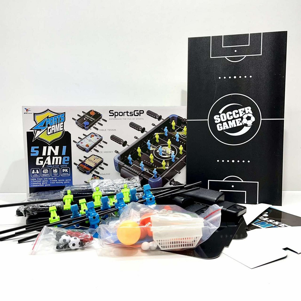 Настільна гра 5в1 футбол баскетбол аерохокей боулінг на штангах (961-5) Чернігів - фото 2