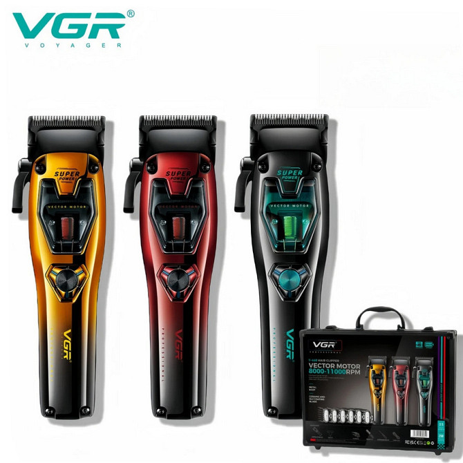 Профессиональная машинка для стрижки волос и бороды VGR V-668, Триммер для висков BE-31 Киев - изображение 1