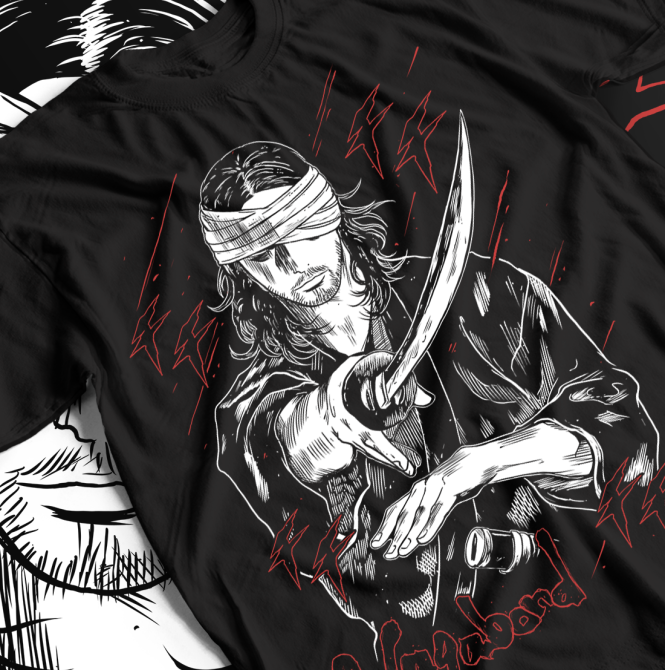 Футболка аниме Вагабонд Мусасхи Мийамото Матахакхи оверсайз (S/M/L) Черний AnimeJ0671 Днепр - изображение 1