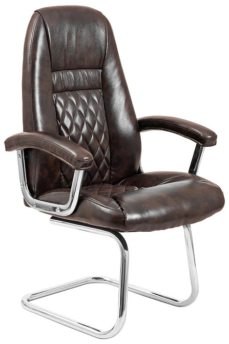 Офісне Конференційне Крісло Richman Florence Madras Dark Brown CF Хром Коричневий Київ - фото 1