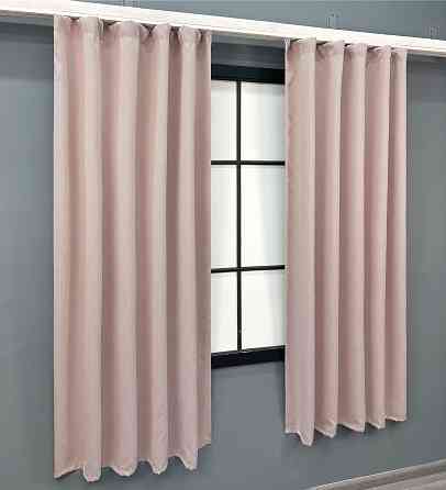 Комплект коротких штор VR-Textil Блэкаут двусторонний Eclipsе № 1793ш Пудровый 130х170 см 2 шт (35-0398) Киев