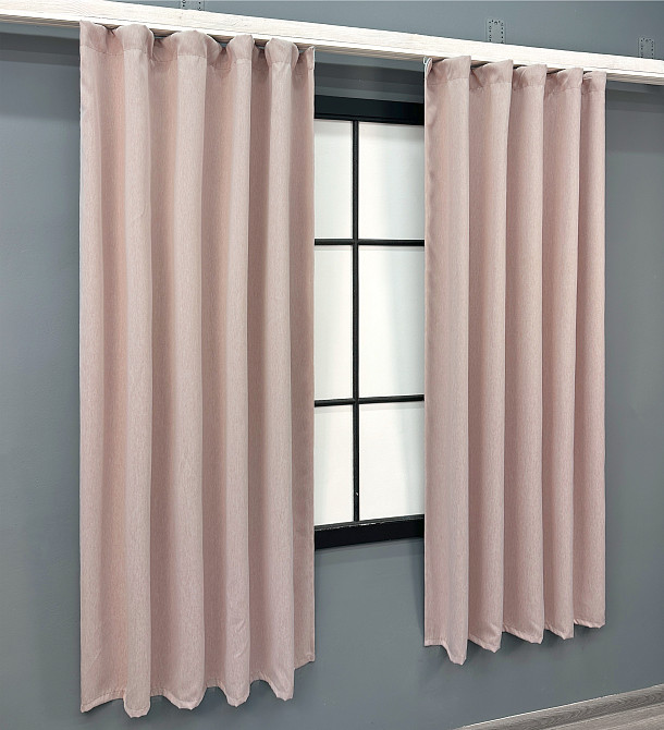 Комплект коротких штор VR-Textil Блекаут двосторонній Eclipsе № 1793ш Пудровий 130х170 см 2 шт (35-0398) Київ - фото 3