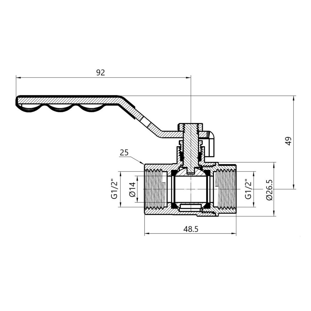 Кран кульовий Thermo Alliance Base 1/2" ВР для газу (важіль) SD600G15 Київ - фото 2