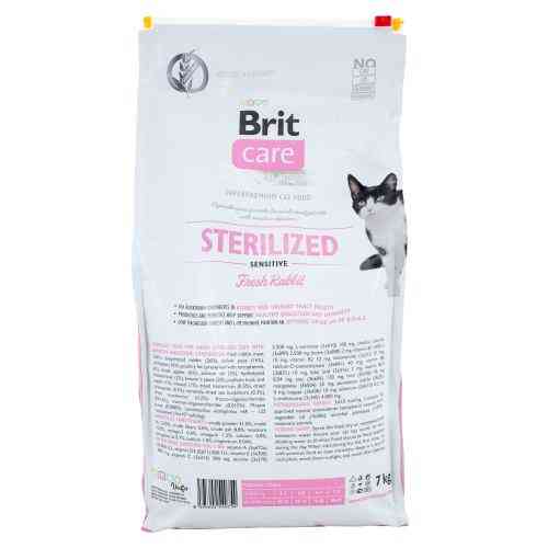 Корм сухий Brit Care Cat Grain Free Sterilized Sensitive для стерелізованих котів з чутливим травленням з кроликом 7 кг Київ
