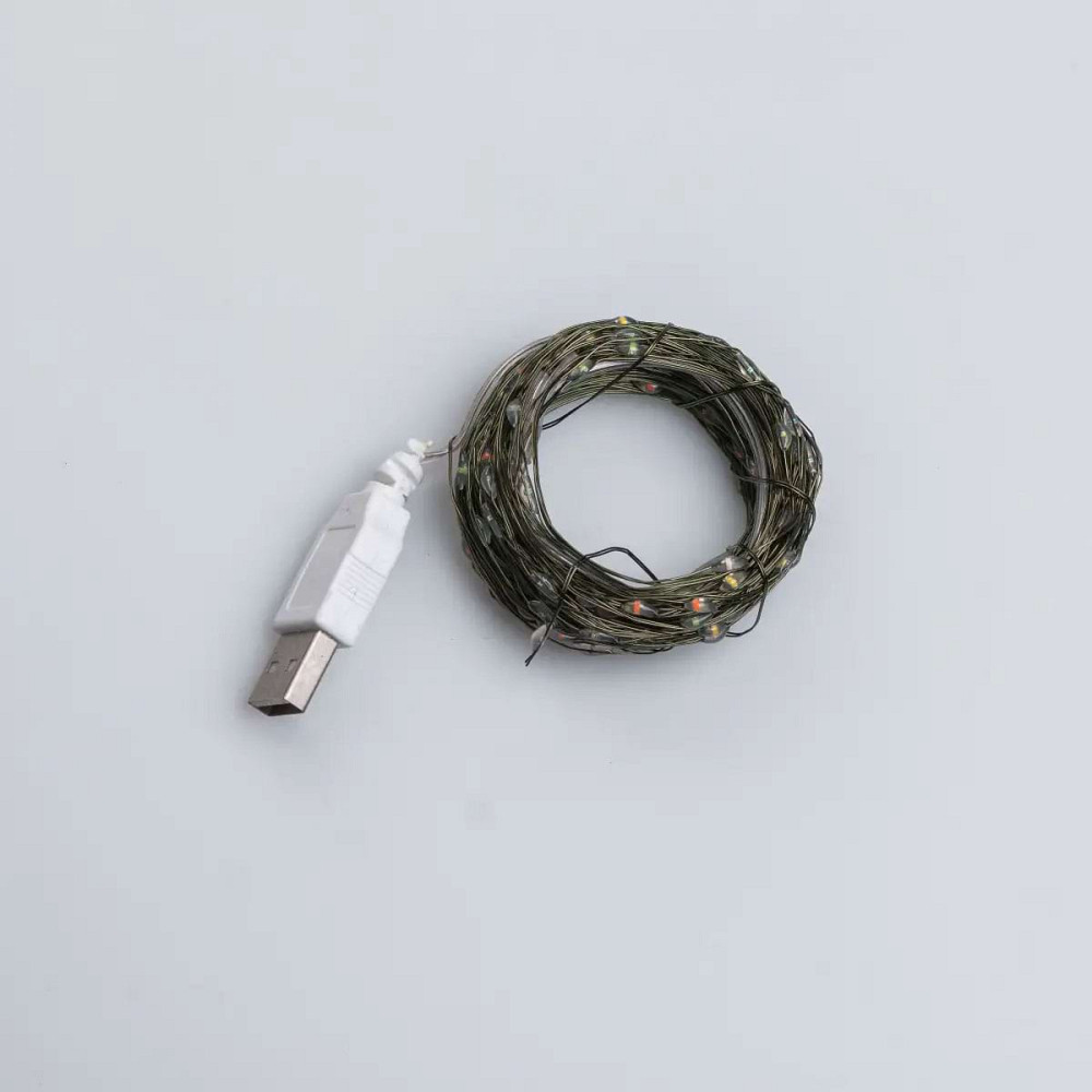 Garlando Гірлянда роса 20 метрів USB на 200 led світлодіодів крапля на зеленому дроті мультикол Коломия - фото 3
