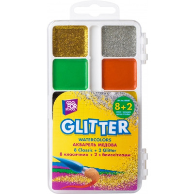 Акварельні фарби Cool For School 8 класичних кольорів +2 з блискітками (CF60168) Вінниця - фото 1