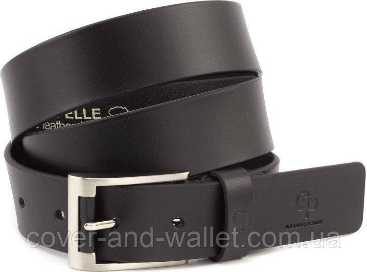 Елітний чоловічий шкіряний ремінь чорного кольору Grande Pelle Rullo 38мм Київ - фото 1