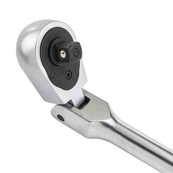 Трещотка реверсивная шарнирная с резиновой ручкой 3/8