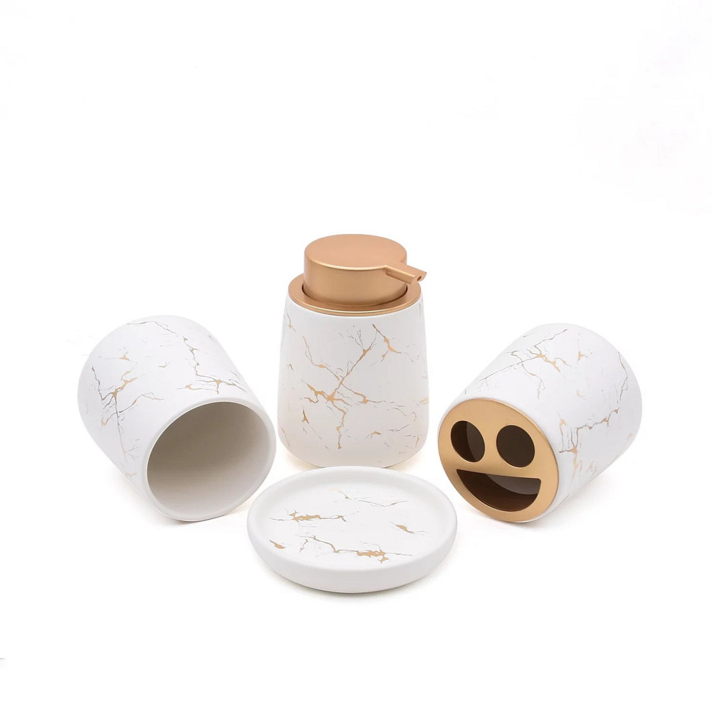 Керамический набор аксессуаров в ванную комнату из 4 предметов Bathlux,  Белый Каменец-Подольский - изображение 3