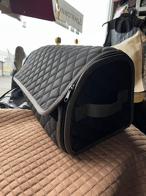 Сумка-органайзер у багажник автомобіля з екошкіри, чорна Київ - фото 2