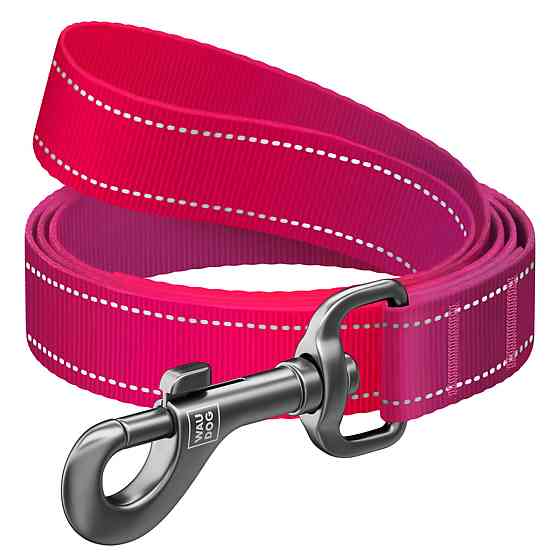 Повідець для собак нейлоновий WAUDOG Nylon Mono, світловідбивний, S, Ш 15 мм, Дов 122 см рожевий Київ