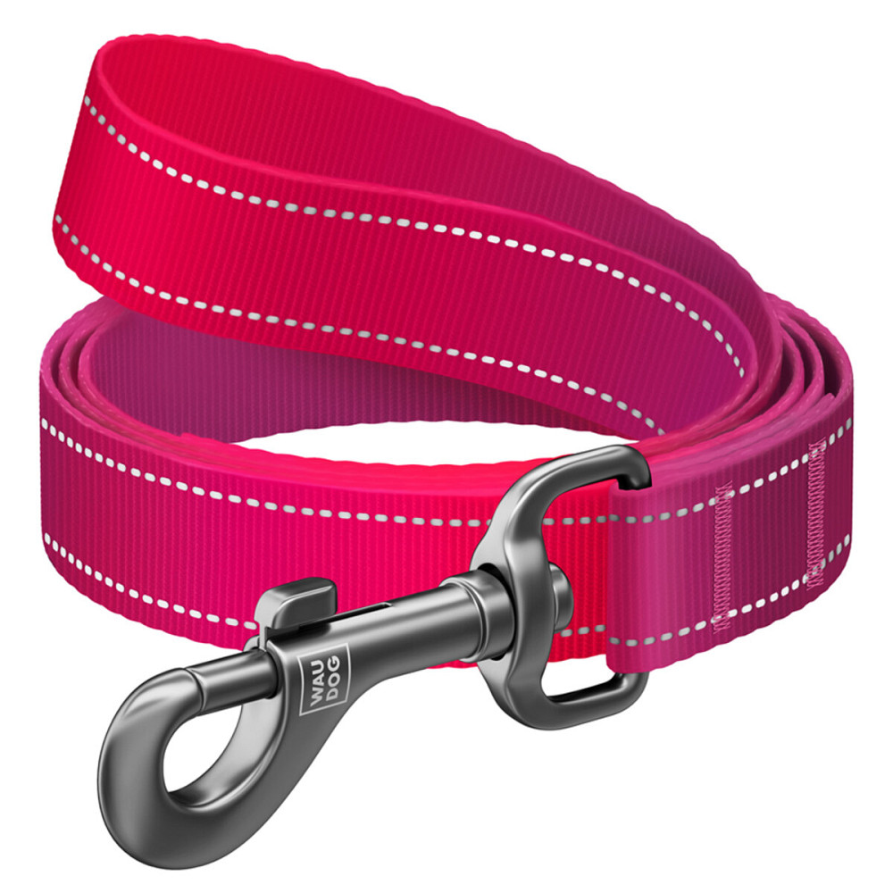 Поводок для собак нейлоновый WAUDOG Nylon Mono, светоотражающий, S, Ш 15 мм, Длинн 122 см розовый Киев - изображение 2