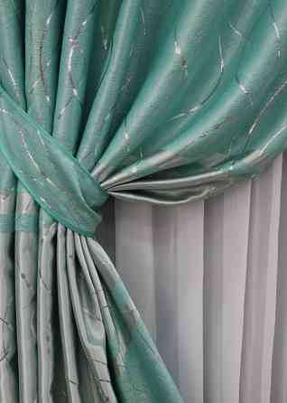 Комплект готових штор VR-Textil Софт Ліана № 464ш Бірюзовий 100х270 см 2 шт (31-710) Київ