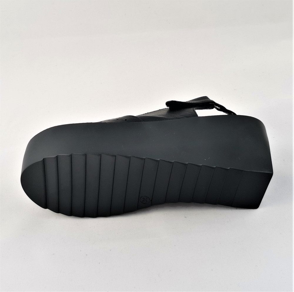 Жіночі Сандалі Босоножки на Танкетці Платформа Чорні Літні (розміри: 37,39) - 24-1 Дніпро - фото 6