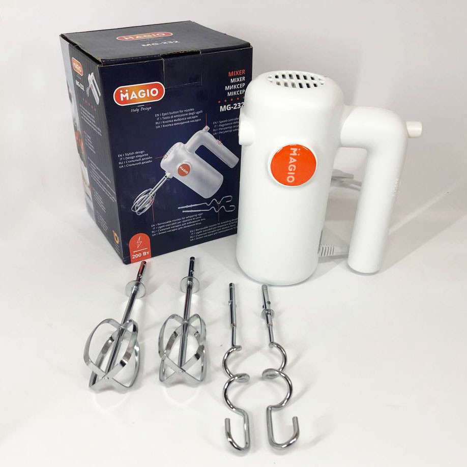 Міксер для домашнього використання MAGIO MG-232, Міксер для замішування сумішей, Ручний міксер-мішалка UE-93 Івано-Франківськ - фото 4